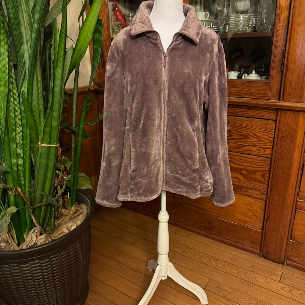 32 Degrees Women's Plush Teddy Jacket - Soft Purple